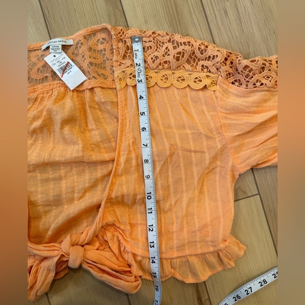 American Eagle Outfitters Orange Lace Blouse - Picture 7 of 7